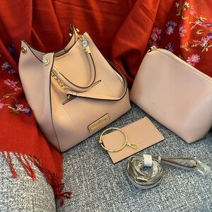 Andrew Marc NY soft pink handbag set